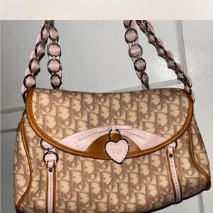 Dior Tan and Pink Shoulder Bag